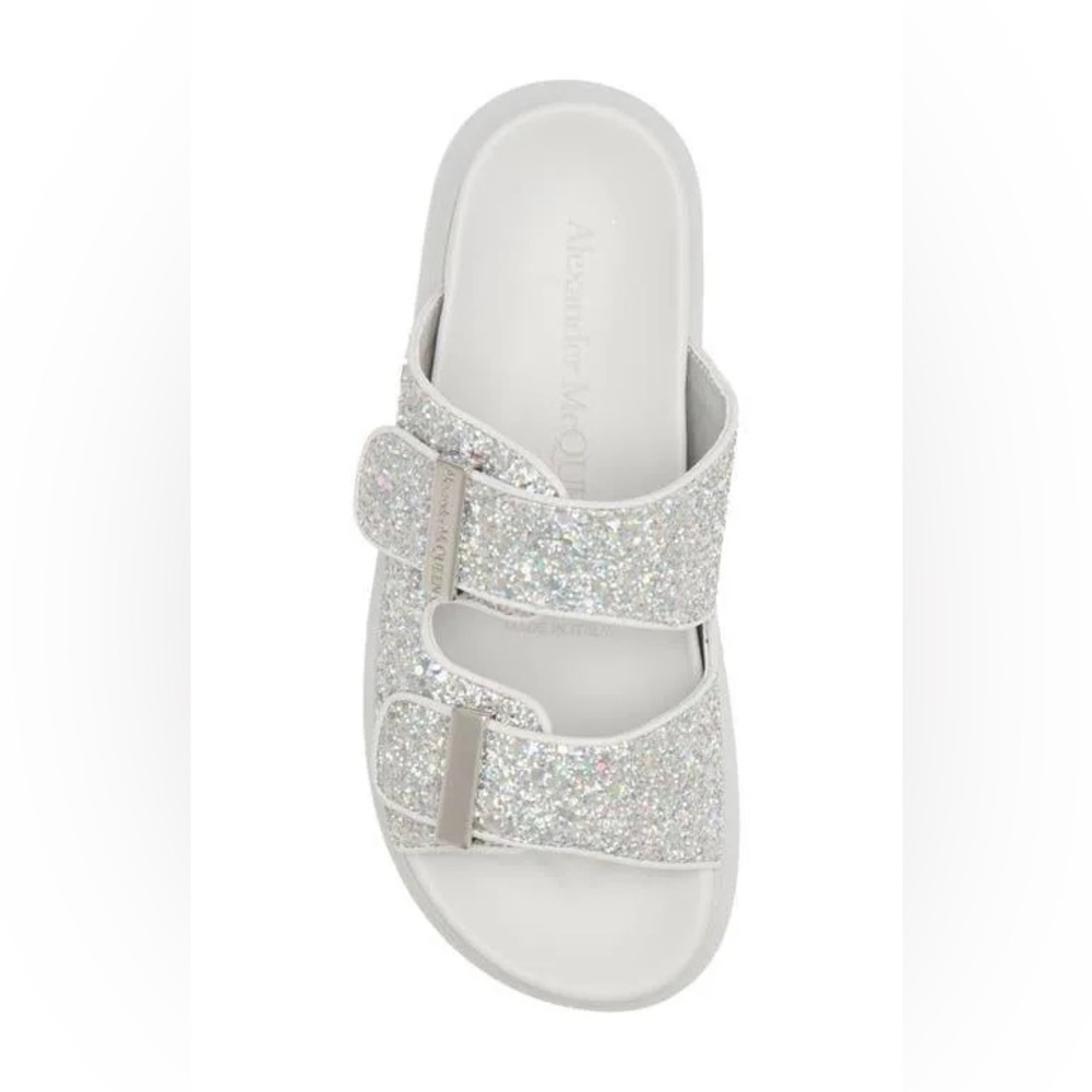 Alexander McQueen Oversized Glitter Slide Sz 41.5 11.5
